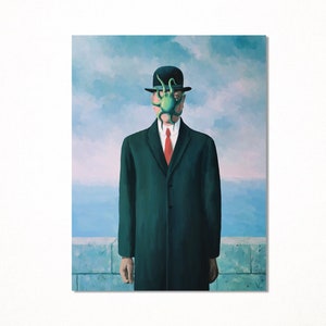 Le Fils de l'homme von René Magritte, Parodie auf den Oktopus auf Postkarte