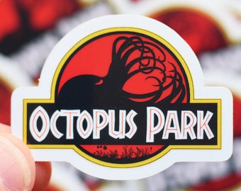Jurassic Park octopus version, limited edition stickers, single or in packs, to stick anywhere