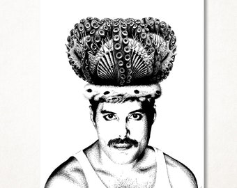 Freddie Mercury ocean version, print art limited and signed in several formats