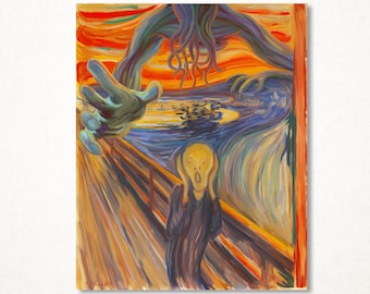 エドヴァルド・ムンクの叫び、パロディ版クトゥルフ版画、壁装飾用のいくつかの形式の限定およびサイン入りアート版画
