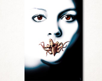 The Silence of the Lambs parodied in an octopus version, limited edition and signed art print