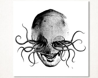 King Ju from Stupeflip parodied as an octopus, limited edition art print signed and available in several sizes
