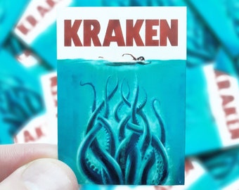 Steven Spielberg's jaws parodied octopus version, in stickers to stick everywhere