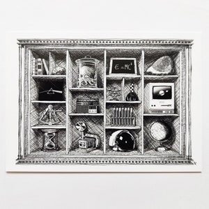 Le cabinet de curiosités du poulpe, en carte postale à collectionner
