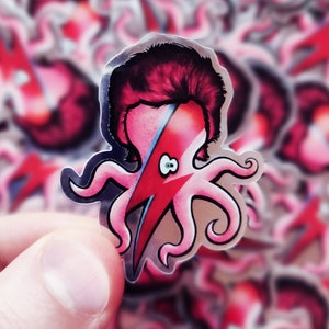 David Bowie Oktopus Version, Spiegelaufkleber einzeln oder per Packung zum Aufkleben überall