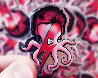 David Bowie octopus version, mirror stickers individually or by pack to stick everywhere