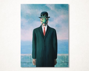René Magritte's "The Son of Man," a parody in octopus form, limited edition and signed art print for wall decoration