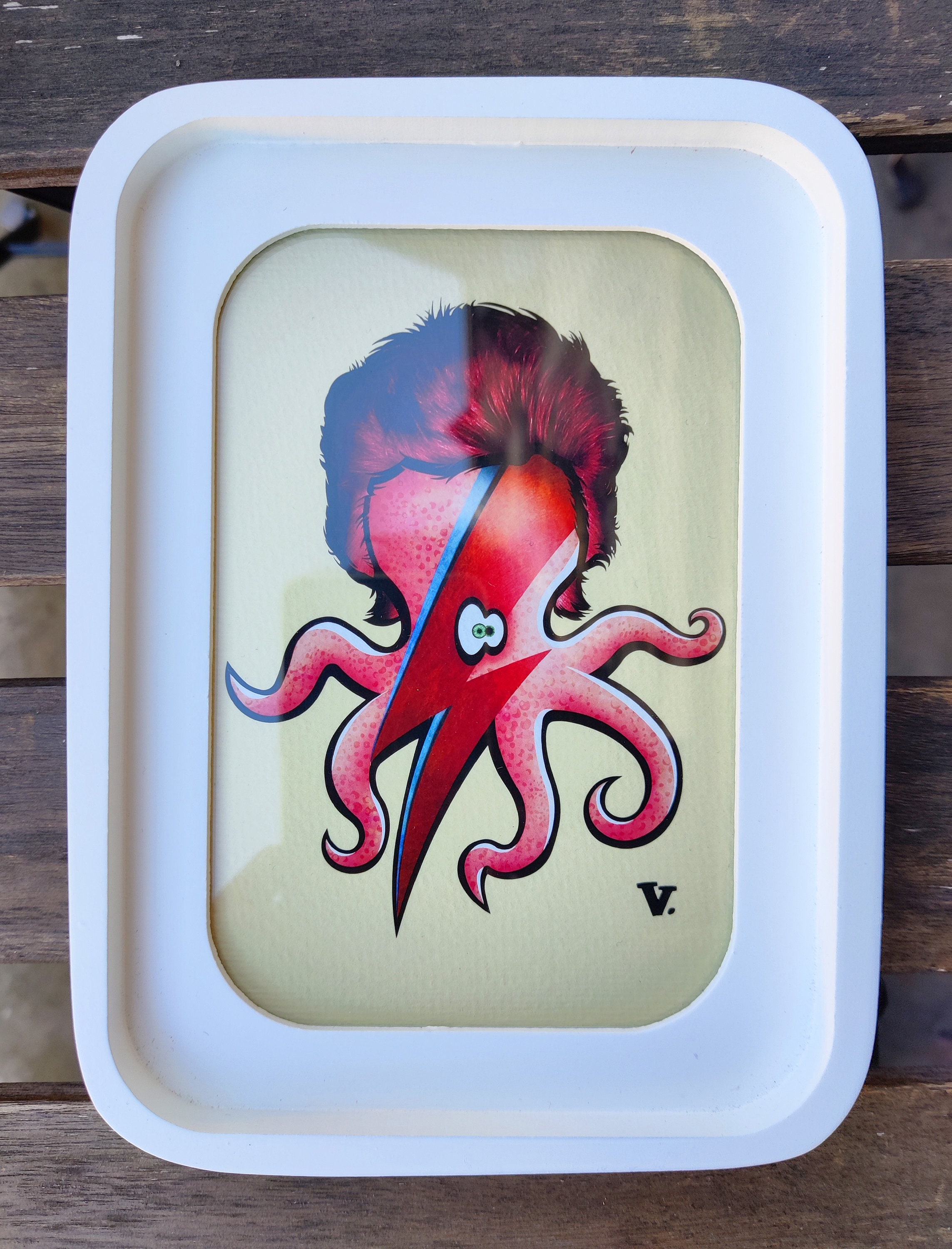 David Bowie Parodié Version Poulpe, Impression Tirage d'art Pour Décoration Murale