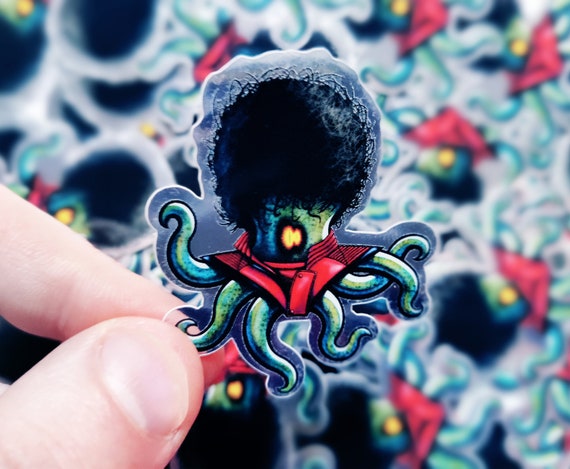 David Bowie Octopus Version, Mirror Stickers Individually or by