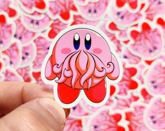 Sticker Lovecraft tentacle version of Kirby who ate an octopus