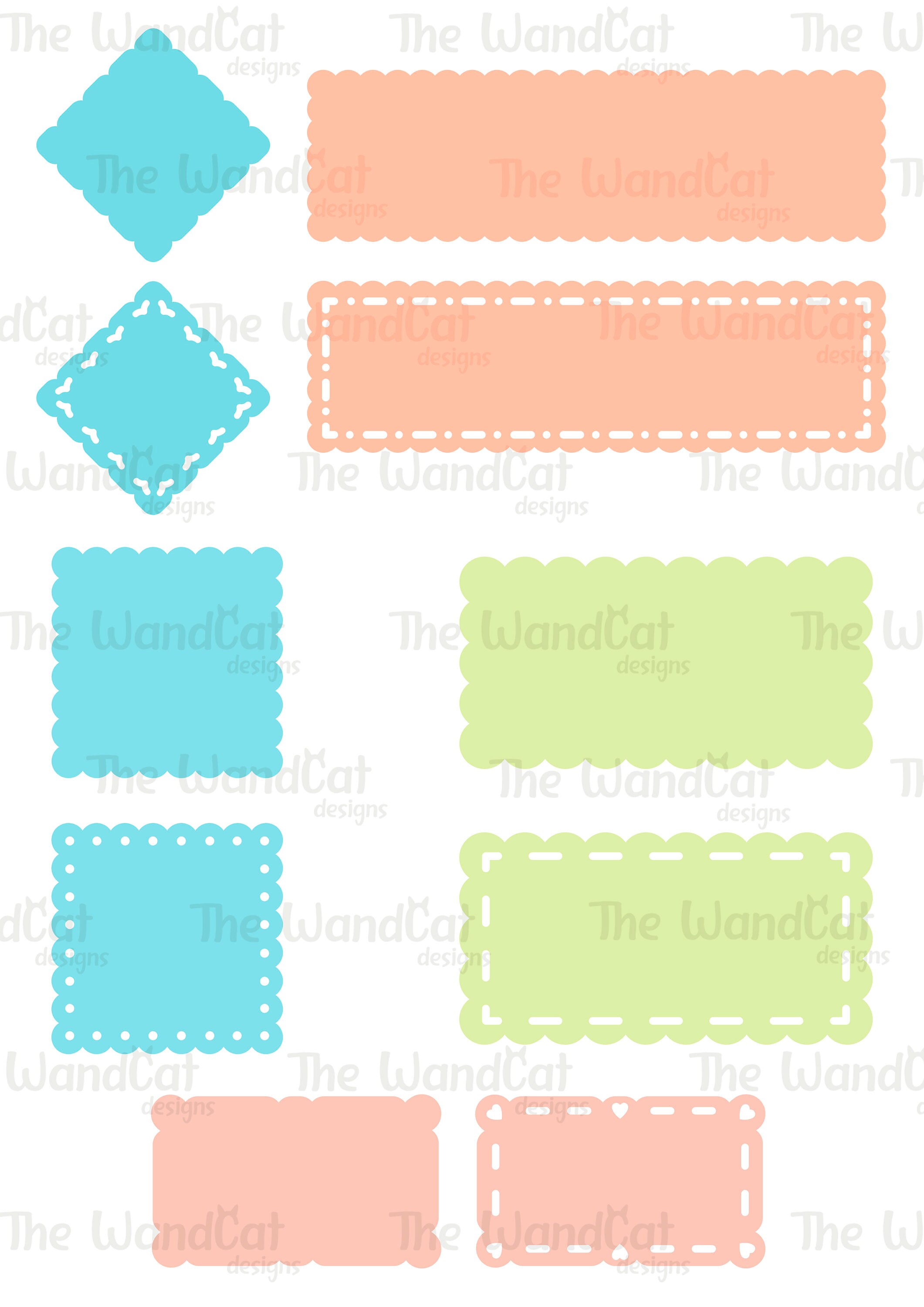 Scalloped labels svg shape cut files svg shapes labels svg | Etsy