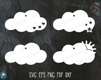 Cloud Tag Svg, Gift Tag svg, Label Tag svg, Tag Cut File, Cricut and Silhouette svg file, Instant download