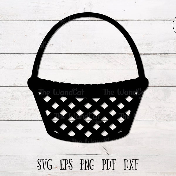 Wicker Basket Svg, Basket Cut File,  Basket Svg, Cricut and Silhouette svg file, Instant download