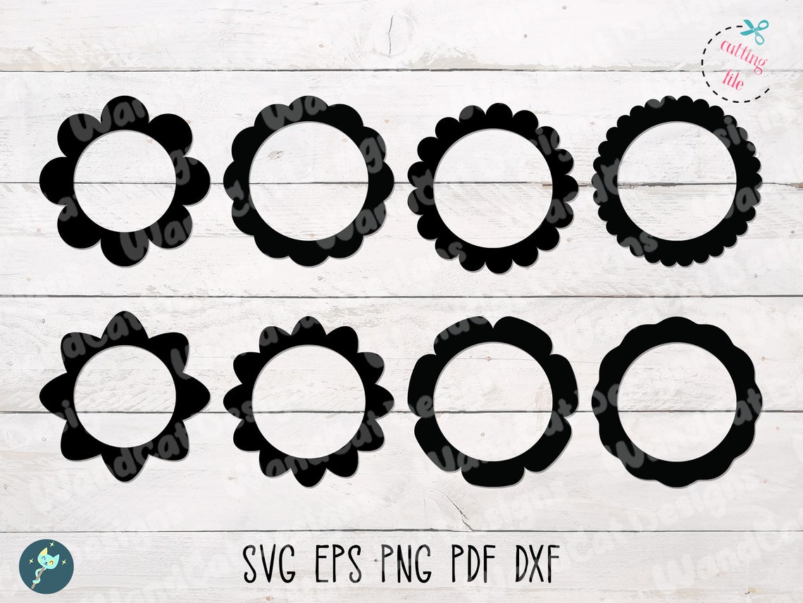 Scallop Frames SVG, Scalloped Circle Shape Svg, Labels SVG, Frames Cut ...
