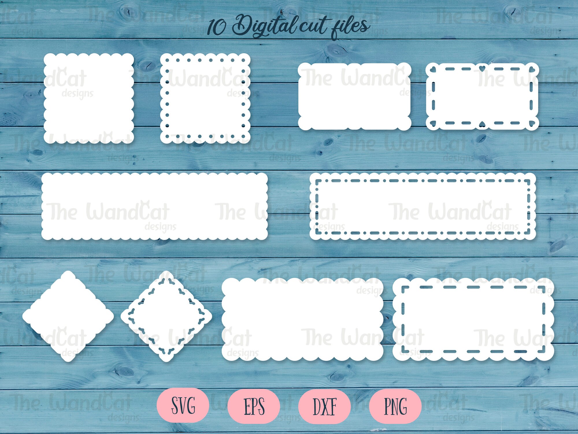 Scalloped labels svg shape cut files svg shapes labels svg Etsy