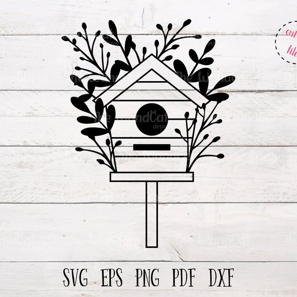 Birdhouse SVG, Wooden Bird House SVG Cut File, Bird Feeder Svg, Nest House cutting files for Cricut and Silhouette, Instant Download.