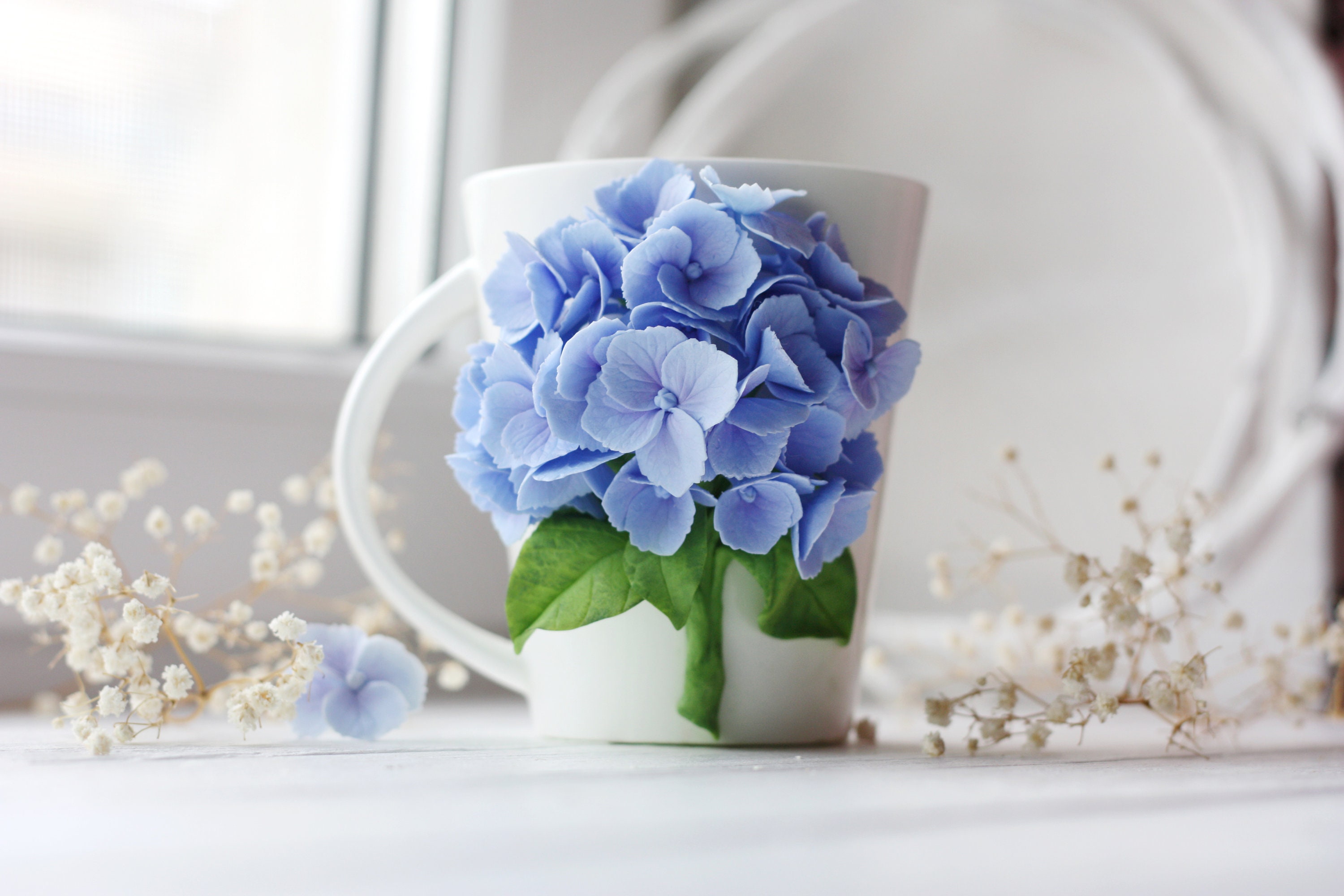 Hydrangea Mug Blue Hydrangea Hydrangea Flower Gift End of Etsy