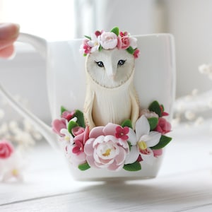 Caneca de coruja, presente para amantes de corujas, presente de aniversário de 21 anos para ela, caneca de pássaro, presente de aniversário de coruja, itens mais vendidos, animais da floresta, canecas artesanais