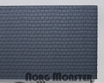 Lastre di schiuma XPS, tegole in ardesia goffrate, diorami per modellismo in scala 1/12