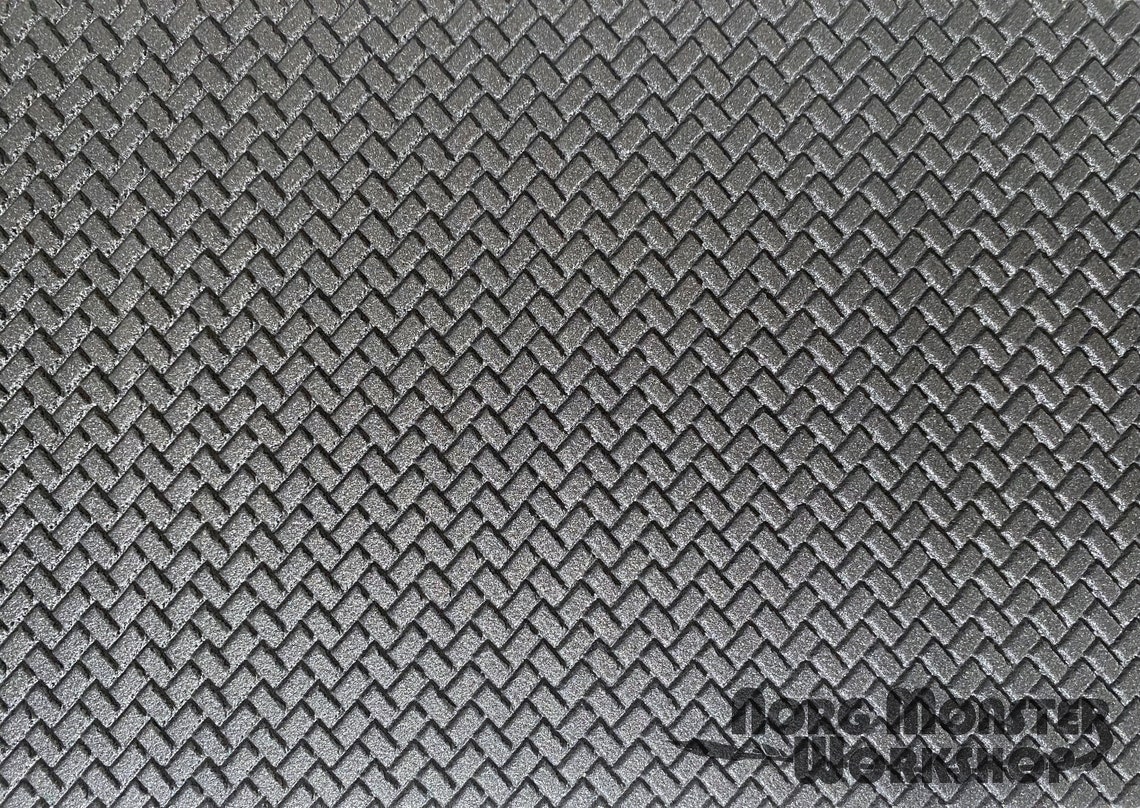 Larg Embossed 45 Degree Herringbone Brick Pathing Grey Foam | Etsy UK