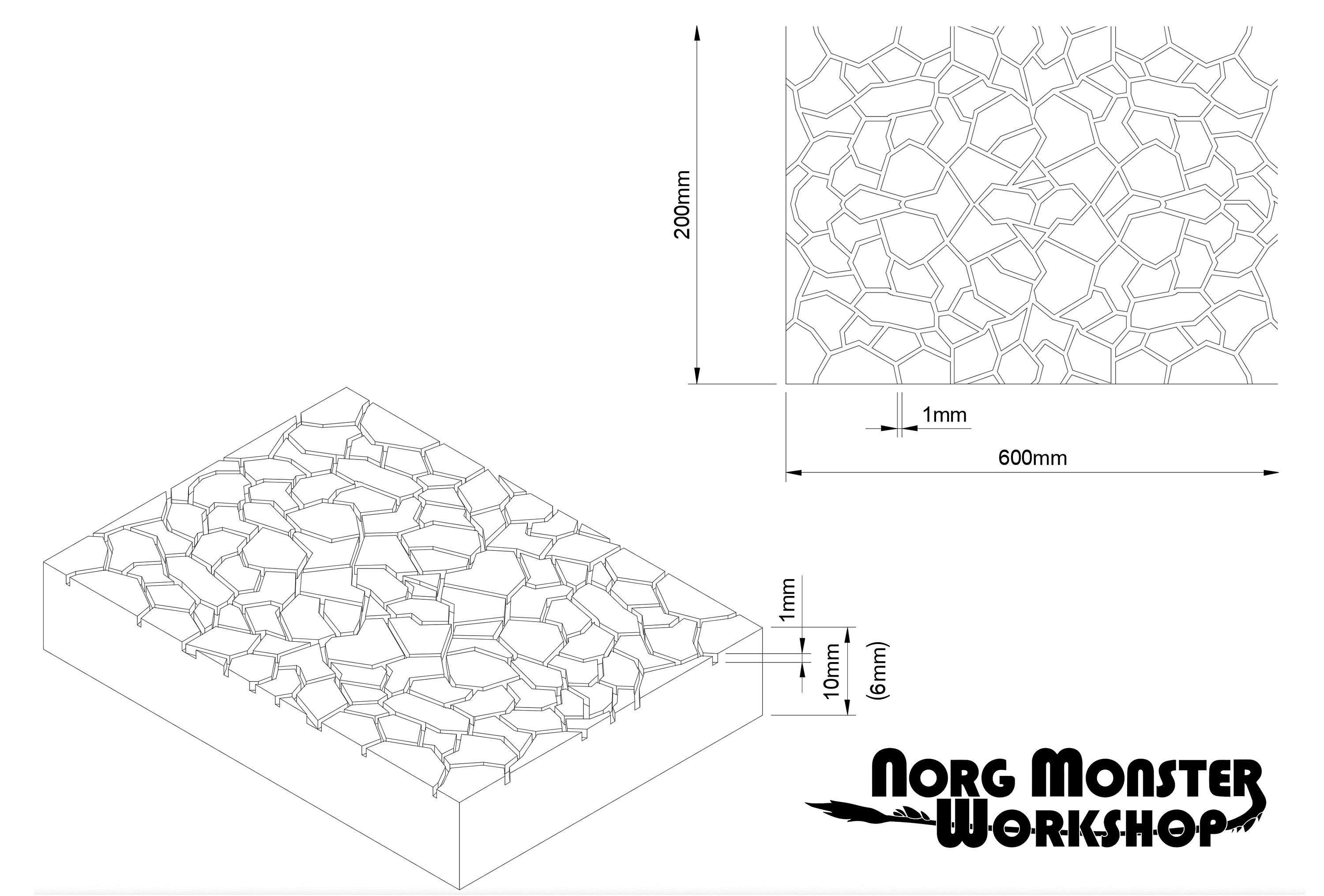 Embossed Stone Paving XPS Foam Sheet Paneling for Model Making