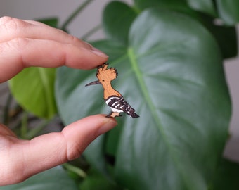 Holz Brosche - Hoopoe