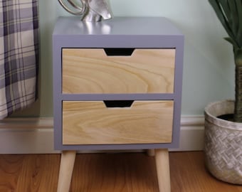 Modern 2-Drawer Dresser (Removable Legs) - Grey & Natural