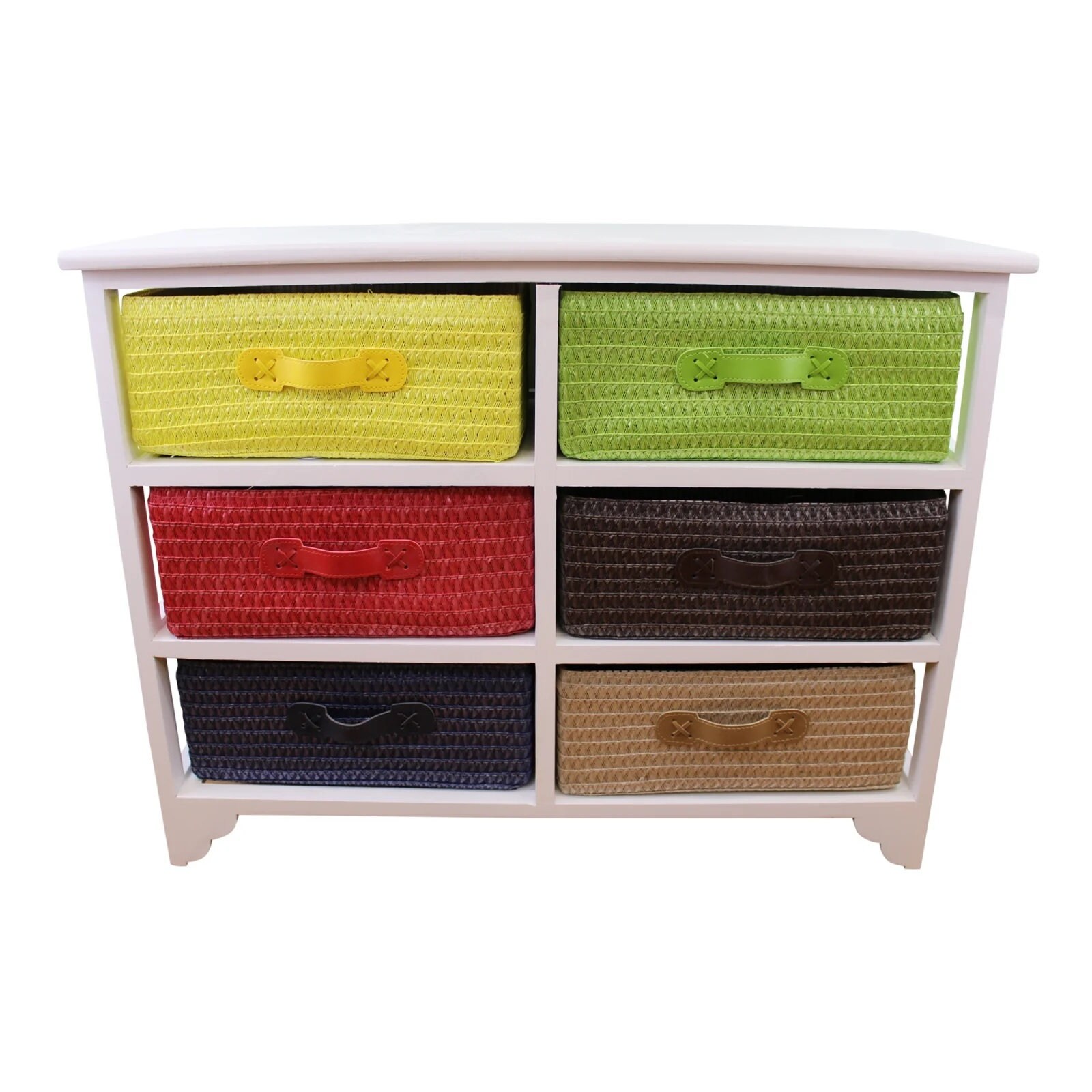 6 Drawer Multi Coloured Storage Unit With Baskets Bedroom Etsy