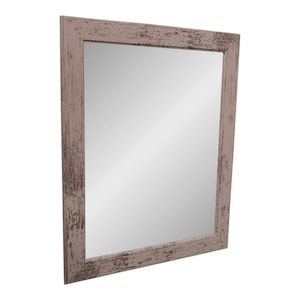 Large Grey Wooden Mirror - Bathroom or Entryway