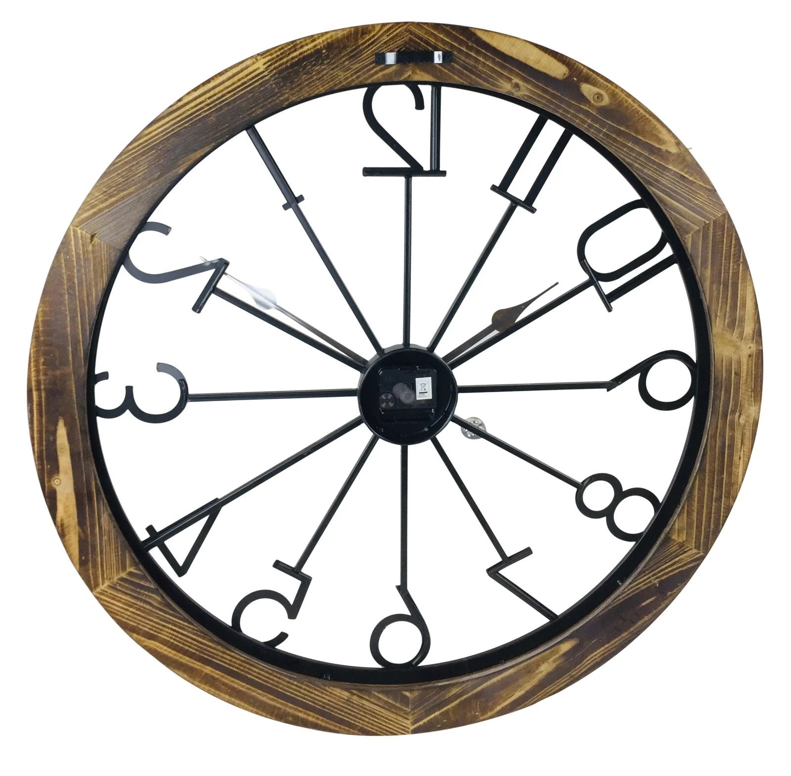 Wooden Trim & Metal Numbers Clock 68cm Etsy