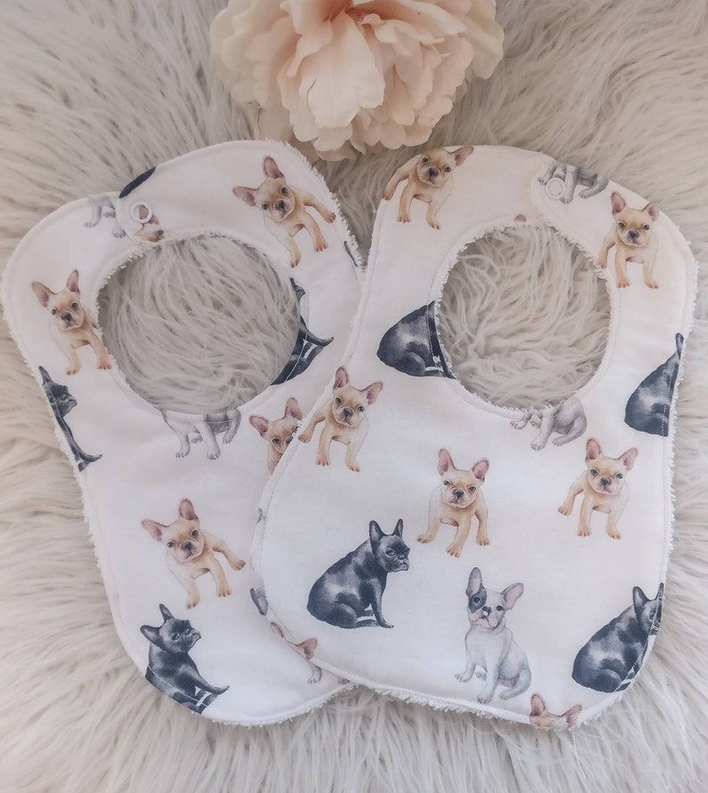 Baby gift French bulldog baby bibs frenchie Newborn towel lined baby clothing