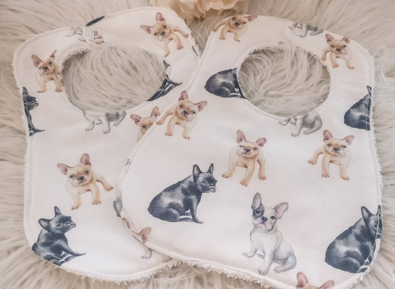 Baby gift French bulldog baby bibs frenchie Newborn towel lined baby clothing