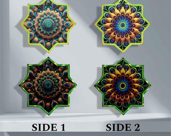 Estrella luminosa LED verde / Tela giratoria Dapo Star / 8 esquinas / Doble cara / de Dapo Academy