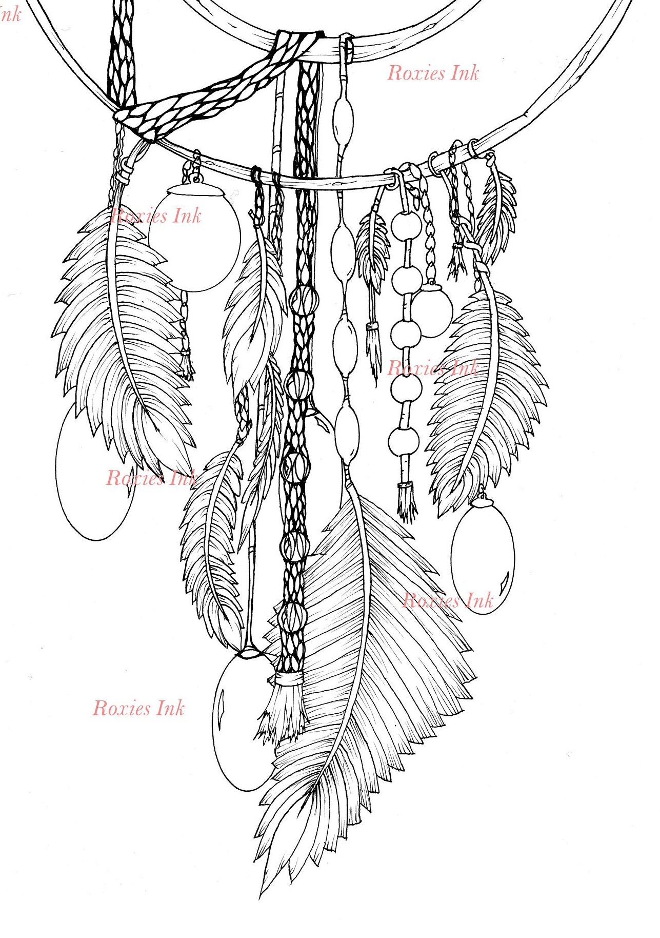 Dream Catcher Coloring Page printable Adult Coloring Book - Etsy