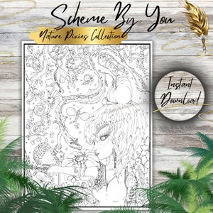 Mythical Dragon Fantasy Pixie Girl coloring page Illustrated for the person who loves dragons, mythical creatures and whimsical fairy tales