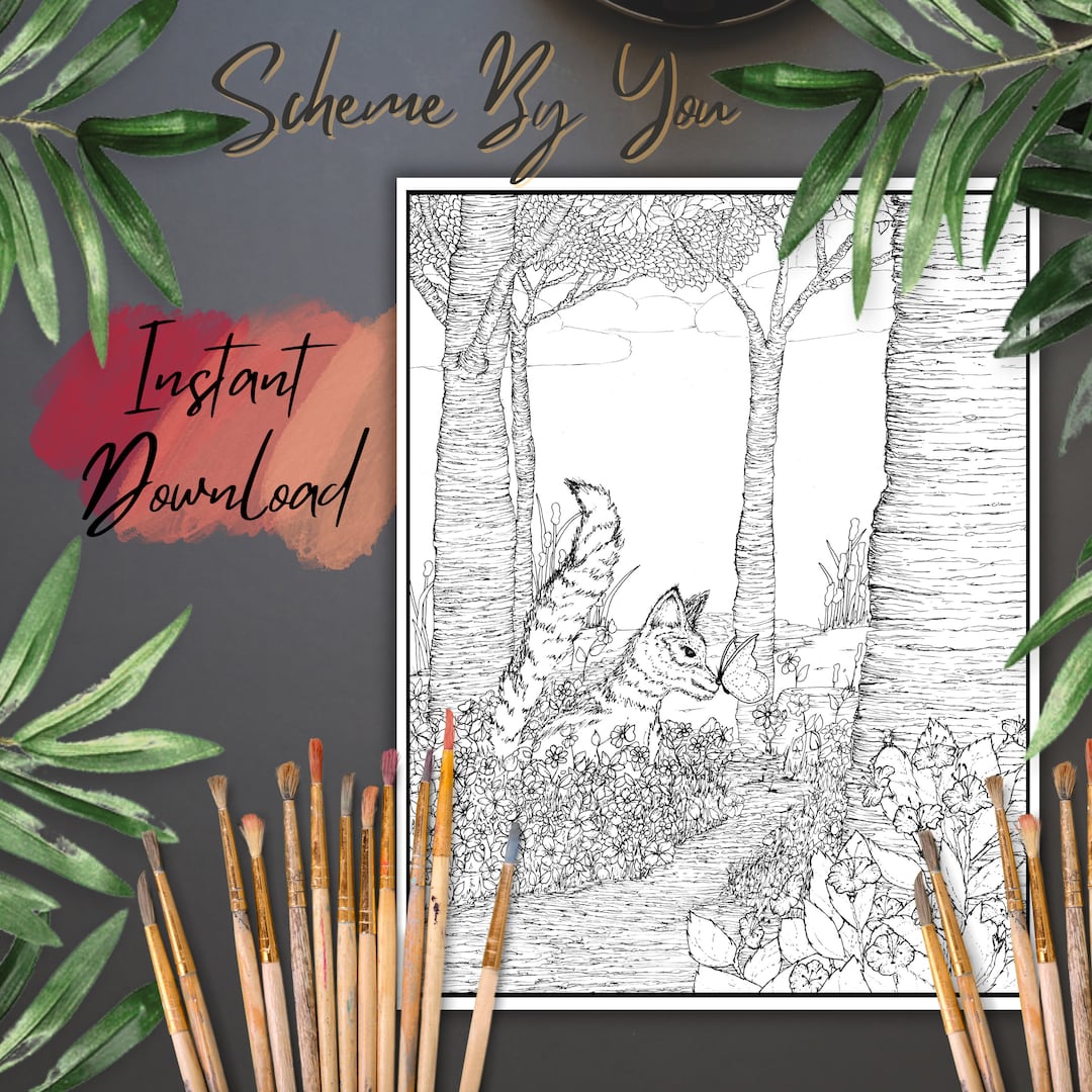 The Wolf in the Trees Coloring Page - Instant Printable Download - Etsy