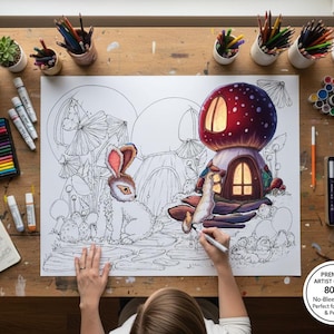 Poster zum Ausmalen für Erwachsene - 80lb Kartonpapier - Acrylfarben - 40cm x 50cm - 16"x 20""