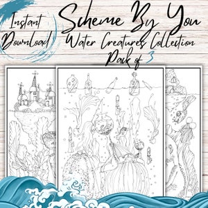 Funny Sea Creatures Collection Pack of 3 Coloring Pages