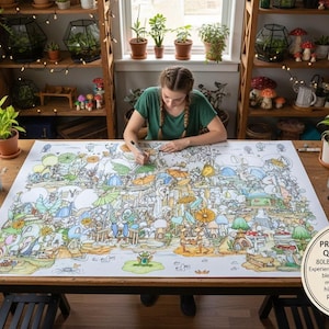 Large Fairie Planet Coloring Poster – Fantasy Art Print, Acrylic Marker Friendly (36x24 image 7