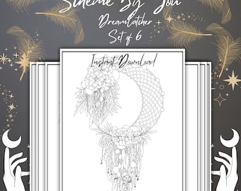 Pagine da colorare acchiappasogni: motivi mandala (download digitale)