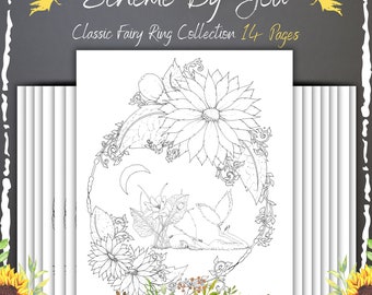 Fairy Ring Coloring Pages: Classic Tale Illustrations (Digital Download)