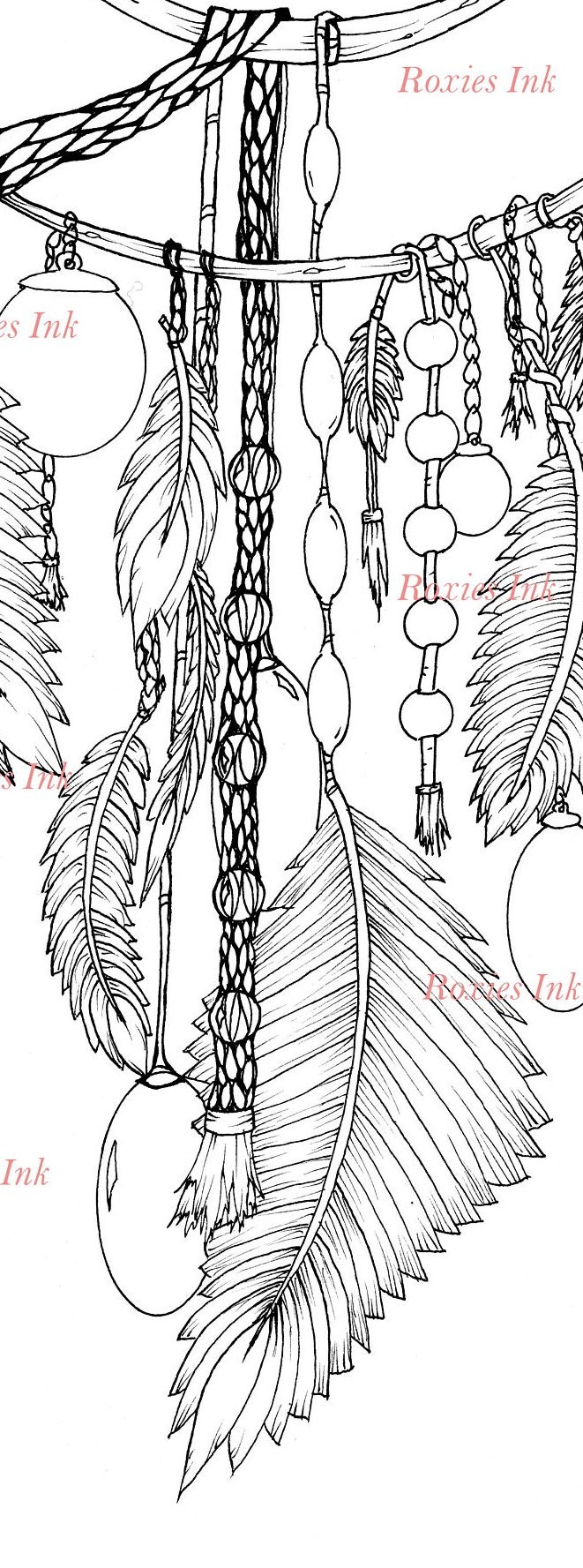 Dream Catcher Coloring Page printable Adult Coloring Book - Etsy