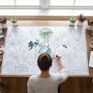 フェアリープラネットぬり絵ポスター - 気まぐれな沼地の風景、大判（24インチ×36インチ）