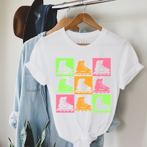 Neon Rollerblading Shirt, Skater Shirt, Funky Oversized Tee, Shirt for Skaters, Rollerblading Tee, Retro Shirt, Blading T-Shirt, Skating Tee