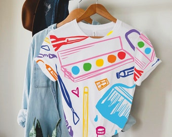 Colorful Art Shirt, Art Teacher Tee, Shirt for Art Class, Art Teacher Shirt, Artist Shirt, Gift for Artist, Art Teacher Colorful T-Shirt