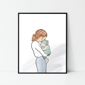 Custom Family Portrait Illustration: Hand-Drawn Art Print