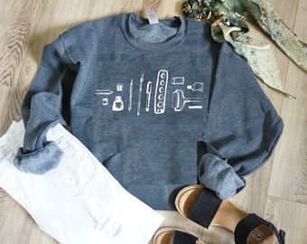 Art Tools Crewneck Sweatshirt: Artist Gift