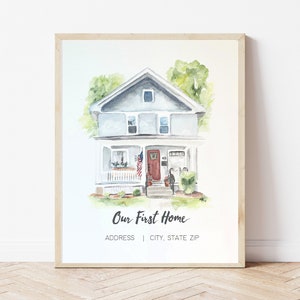 Custom Watercolor Home Portrait, Custom Housewarming Gift, New Home Gift, Painting of First Home, Wedding Gift Idea, Watercolor Painting