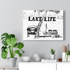 Lake Life Canvas Gallery Wrap, Lake Life Canvas, Muur decor voor het meer, Lake House Wall Art, Home Decor, Lake Home Decor, Wall Art