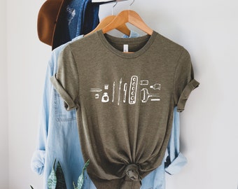 Art Teacher Shirt: Hand-Drawn Art Supplies Tee